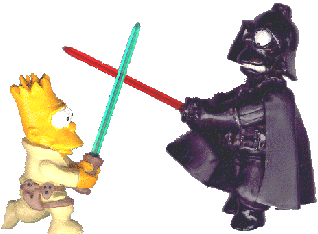 Bespin Bart & D'Oh Vader (original custom figures by Maureen Kuppe)